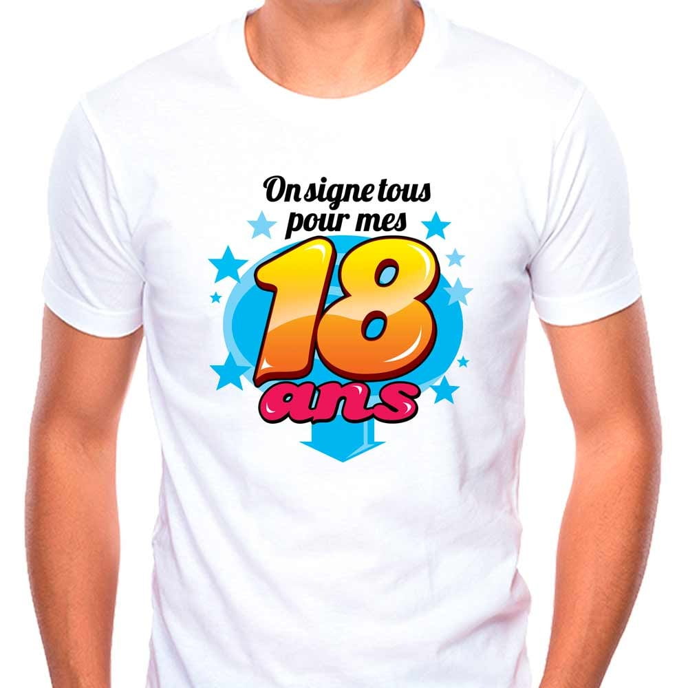 T shirt stylo à signer 18 ans
