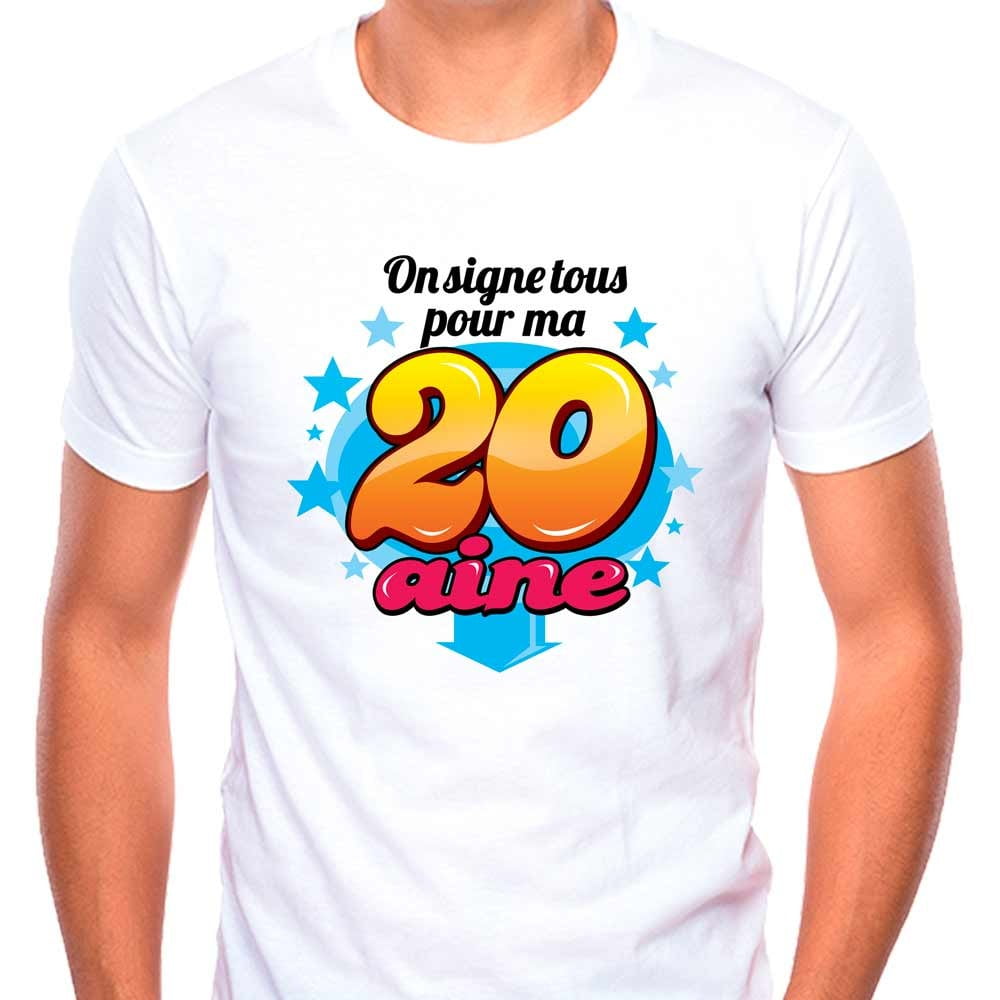 T shirt stylo à signer 20aine