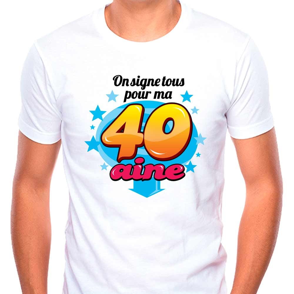 T shirt stylo à signer 40aine