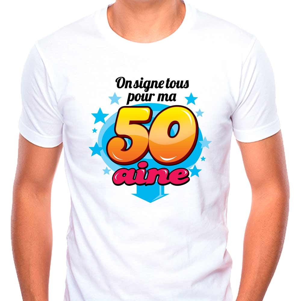 T shirt stylo à signer 50aine