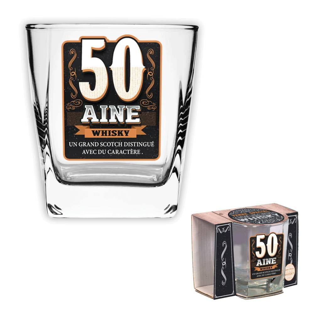 Verre à whisky 50 ans – Cadeau anniversaire original