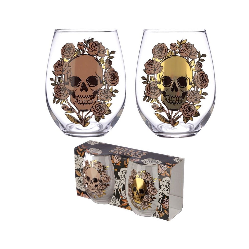 Verres Crâne décoration Skulls and Roses