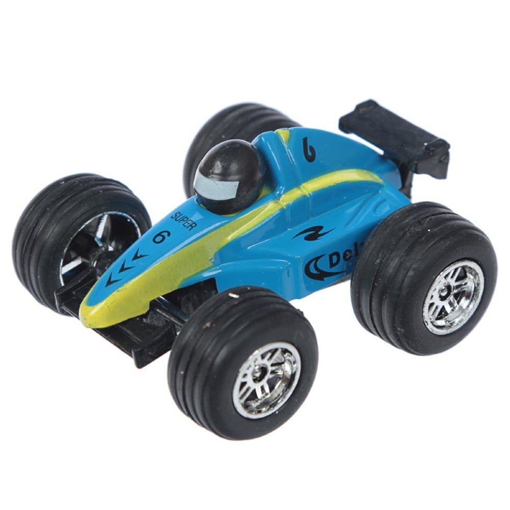 Voiture de sport F1 retro friction bleue  