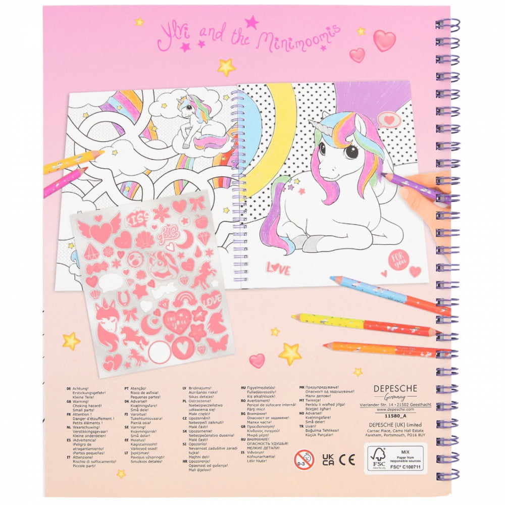 Ylvi Album à colorier avec paillettes licorne